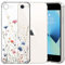 ChoosEU Transparent Hülle für iPhone SE 2022/2020 / iPhone 7/8 Weich TPU Silikon Case mit Blume Muster Motiv Dünne Handyhülle Stoßfeste Airbag Schutzhülle Durchsichtig Cover - Blau Rosa