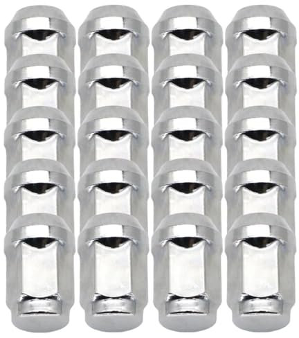 VAAKLM Compatibile con Jeep per Cherokee per XJ 1984-2013 20X Dadi per Ruote in Acciaio per Auto da 1/2 -20 Bulloni Conici da 60 Gradi Bulloni per Ruote in Acciaio da 32 Mm Bulloni Cerchio Ruota