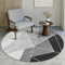 Tapis Rond Gris Noir Microfibre Tapis Doux Lavable en Machine,Tapis De Chambre Rond Doux Et Confortable Moderne,Moquette Chambre Antidérapant Petit Tapis,Tapis Chambre Bebe Diamètre 60Cm
