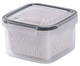 Trufolxiaz Drain Basket Vegetable And Fruit Storage Box For Refrigerator Double Layer Lunch Box Crisper Container Freshness Preserving Container