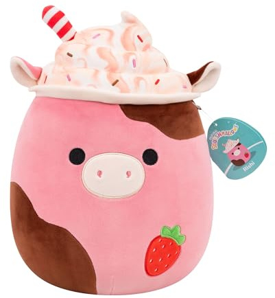 Squishmallows Original 12-Inch Rishi the Strawberry Milkshake Cow | Collectable Cute Plush Toy, Cuddly Toys for Children, Soft Toys, Cute Teddies Suitable for Girls and Boys Ages 3