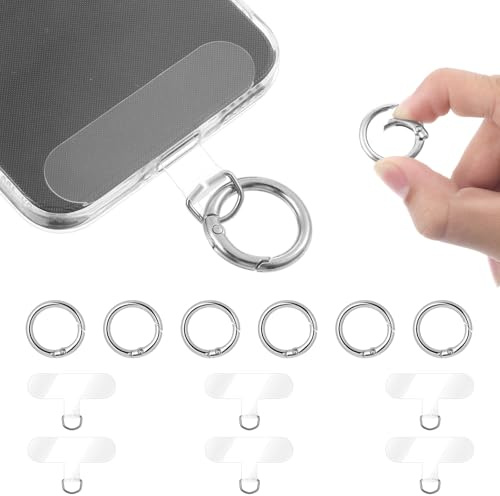 Aphumedc 6 Stück Handykette Universal Handy Kette Zum Umhängen Universalpads Handyband Anti Verlust Ultradünnem Tether Tabs Mit Metallring Halterung Lanyard Adapter Pads für Smartphones