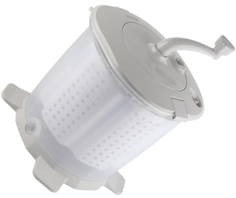 Yechiry Precise Hand Crank Washing Machine Efficient Manual Non Electric Washing Machine for Dormitory Camping with Detachable Basket, Nordic Grey