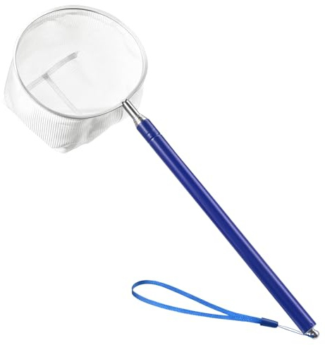 Aquarium Kescher 8cm,Fischnetz Quadrat Kescher Aquarium Netz Ausziehbarem | Kleines Fischernetz Garnelennetz mit 21,5cm Bis 48cm Langem Ausziehbarem Edelstahlgriff für Aquarien Teiche Garnelen Quadrat
