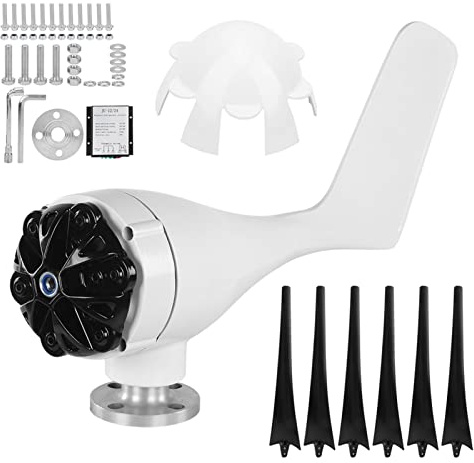 YUKOFE Piccolo generatore eolico Alimentatore a 6 pale Kit turbine eoliche di energia rinnovabile portatile da 300 W per cabine di barche Case mobili (12V)