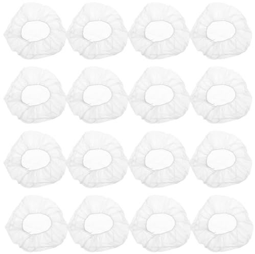 POPETPOP Cuffie per Chioma Monouso 50 Pezzi, Copertura Flessibile Bianca Non Tessuto, Traspirante e Resistente, per Settore Alimentare e Industriale
