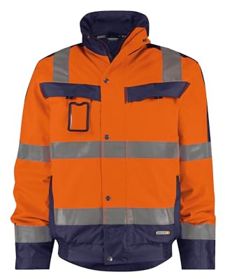 DASSY® Lima Warnschutz Winterjacke - Größe 2XL - NEONORANGE/DUNKELBLAU