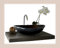 Waschbecken aus Naturstein, Granit, Model Monaco 45cm, schwarz, G684