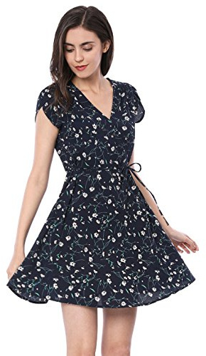 Allegra K Damen Swing Blumenkleid A-Linie (1er Pack)