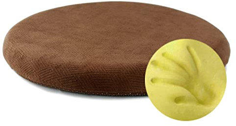 Sigmat Sitzkissen aus Memory-Schaum, rutschfest, weich, rund, 40,6 cm, Kaffeebraun