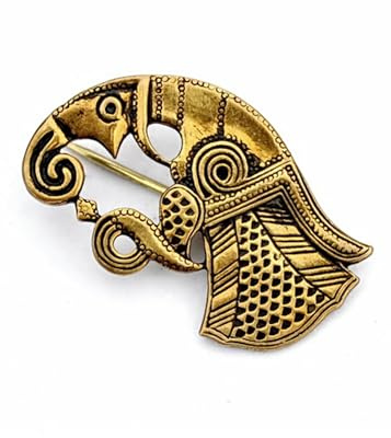 Battle-Merchant Wikinger Rabenfibel Gotland Gewandschließe Mystische Brosche Wikinger Gewandschmuck Fibel verschiedene Ausführungen