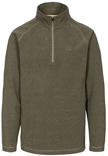 Trespass Mens Fleece Pullover Keynote - Contrast Trims, Striped Catatonic Microfleece, Anti-Pilling Fabric, 1/2 Neck Zip, Brushed Back, Knitted, 100% Polyester