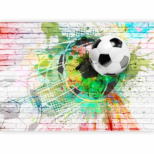 murando Fotomurales autoadhesivo Fútbol 343x256 cm Papel Pintado Decoración de Pared Murales Pegatina decorativos adhesivos 3d moderna de Diseno Fotográfico Ninos Deporte Ladrillo i-B-0044-a-a