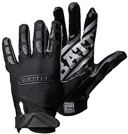 Battle Triple Threat Wide Receiver Fußballhandschuhe – Ultra Stick Grip, Kompressionspassform läuft eng – Größe größer, wenn zwischen den Größen liegt), Fußballhandschuhe für Jugendliche und