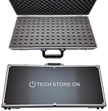 Aluminum USB Drive Organizer Case, 130 Slots, Handle, Combination Lock | Extra-large flash drive holder with combination lock stores up to 130 USB drives for IT teams