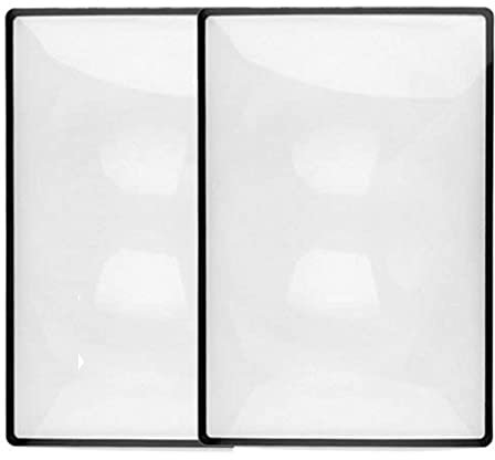 RZJZGZ 2 Pack 3X (300%) Page Magnifying Lens Full Page Magnifier Fresnel Lenses Ideal for Reading Small Prints & Low Vision Seniors 4.75x7 Clear (2 Pack)