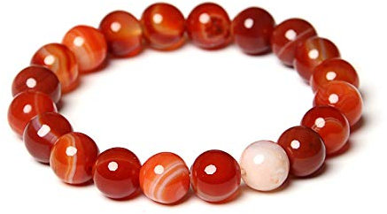 Stein Armband,Naturstein Armreif 7 Chakra 10 Mm Rot Edelstein Perlen Charme Bracelets Für Angst Männer Mädchen Paar Weihnachten Geschenk Schmuck
