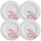 CARTAFFINI SRL Assiette à fruits, décoration Homard Rouge, en mélamine - Ø 23 cm, H 2 cm - Lot de 4 assiettes - Couleur : blanc/rouge