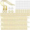 TOAOB 360pcs Gold Earring Hooks Kit 18mm Ear Wires Fish Hooks with Clear Rubber Safety Backs and Jump Rings for Jewellery Making DIY Earring Jewelry Findings