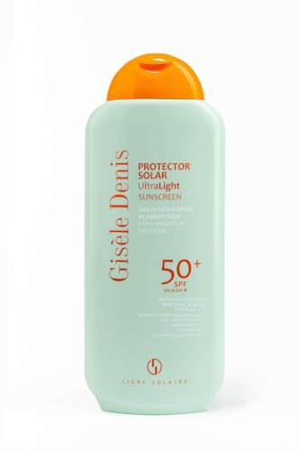 GISÈLE DENIS - Protezione solare ultra leggera, 400 ml, protezione FPS50+, crema solare, cura della pelle, assorbimento immediato e finitura asciutta, idrata la pelle, impermeabile, per uso quotidiano