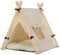 EUGAD Tipi Hundezelt kleine Hunde 60x70x60cm M, Katzenzelt große Katze, Hundehöhle kleine Hunde, Katzenhöhle große Katzen, Katzenhaus Indoor, Hundehaus für drinnen, Hunde Tipi Katzentipi, Weiß 0023GD