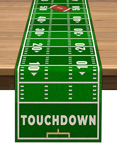 Vohado Fußball Feld Tischläufer American Football Geburtstag Party Dekoration Touch Down Junge Sport Dekor für Büro Küche Zuhause