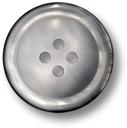5er Set hellgrau schimmernde Kunststoffknöpfe mit vier Löchern. Ø: ca. 22mm!