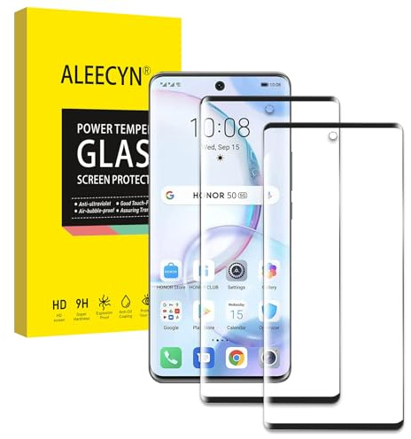 [2 Piezas] Protector de Pantalla Cristal Templado Compatible con Honor 50, Ultra HD Cristal Vidrio Templado, 3D Cobertura Completa, 9H Dureza, Sin burbujas, Anti-Arañazos