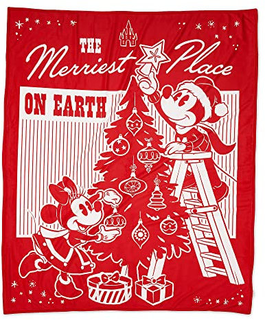 Disney Mickey and Minnie Mouse Holiday Fleece Throw