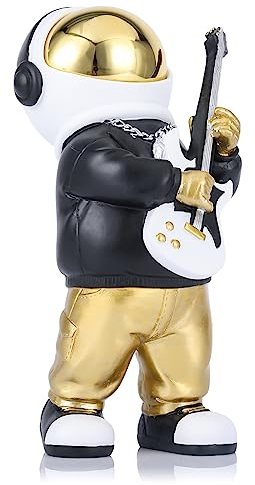 Astronaut Figur, Schwarz-Gold Spaceman Skulptur Astronautenstatue, Kindergeschenk, Ornament, Raumdekoration für Männer, Zuhause und Handwerk, Desktop-Zubehör, Tischdekoration, Wohnzimmer, Büro