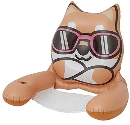 Fukamou Luftmatratze Pool Mit Getränkehalter Und Rückenlehne, Aufblasbarer Wasserhängematte Mit Netz, Schwimmsessel Schwimmstuhl Pool-Spielzeug Für Sommer, Poolpartys