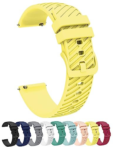 Silikon Uhrenarmbänder,Uhrenarmbänder mit Schnellverschluss, 18mm 20mm 22mm (20mm, Gelb)