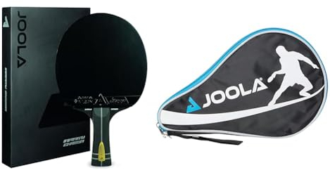 JOOLA Profi Tischtennisschläger Infinity Carbon, ITTF genehmigter, Wettkampf Tischtennis-Schläger, 29,5 x 18 x 3,5 cm, Schwarz & Unisex – Erwachsene TT-Hülle Pocket Schlägerhülle, Blue, One Size