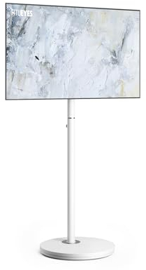 FITUEYES Design TV Ständer Rollbar für 24-48 Zoll Fernseher Mobiler TV Standfuss höhenverstellbar Modern minimalistisch Fernsehständer für Wohnung Büro Heim