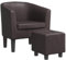 vidaXL Fauteuil Cabriolet avec Repose-Pied, Chaise avec Dossier, Siège avec Accoudoirs, Canapé de Bureau Salon Chambre, Marron Similicuir