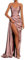 YIAX128 Robe d'invité de mariage sirène sans bretelles sans manches longue robe de bal pour femme, vieux rose, 38