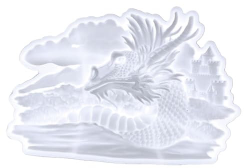 Operitacx Drachen Kopfform Silikon Harz Epoxy Form Halb-feste Burg Dekorative Hängen Ornament für
