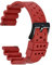 WOCCI 26mm Belüftete FKM Gummi Uhrenarmband für Herren (Nicht Silikon), Schnellverschluss Armband, Schwarze Schnalle (Rot)