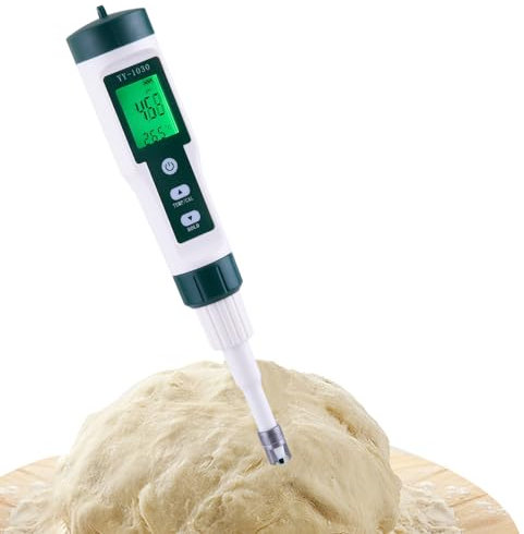 Aizuoni pHmetro Digitale, pHmetro per Alimenti | Tester PH Digitale ad Alta precisione con sonda PH,Tester Portatile per PH 'Acqua per acquari, Acqua, Formaggi, lievito Naturale, Conserve, Carne e