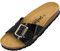 Palado Pantoletten Damen Tinos - bequeme Sandalen Made in Spain - elegante Hausschuhe mit Kork-Fußbett - modische Sommerschuhe Schwarz Lack/Gold UK3,5 - EU36