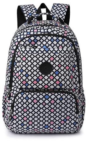 FULUJIDI Rucksäcke Daypacks Frauen Extra-Große Rucksack Schule Nylon Reise Rucksack Blumen Druck Tasche Damen Sport 16 Zoll Laptop Tasche Für Weekender Prisma Tisch