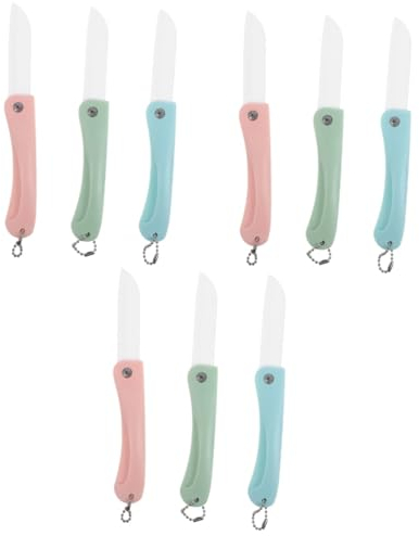 Cabilock Coltellino Tascabile 9 Pz Pieghevole in Ceramica Spelucchino Taglia Frutta in Ceramica Pelapatate in Ceramica Portatile Coltello in Ceramica Coltello Da Frutta