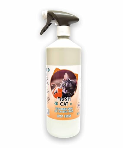 Trade Chemicals Litter Tray Cleaner Deodoriser Fresh Cat Trigger Spray Bottle 1L (LINEN FRESH)