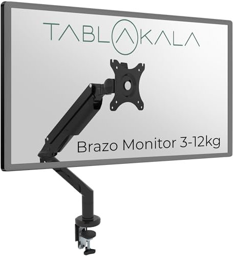 Supporto dimensioni 17-36 pollici, peso 3-12 kg, VESA 75x75 e 100x100, Supporto Muro per Monitor, Braccio Monitor Muro Singolo con Molla a Gas Ergonomico Regolabile in Altezza