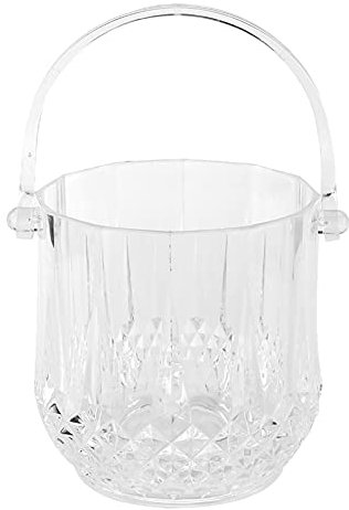 Seau à Glace en Cristal, Seau à Glace en Acrylique Transparent Petit Seau à Glace Refroidisseur de Vin de Bière de Champagne avec Poignée Seau de Refroidissement de Champagne de