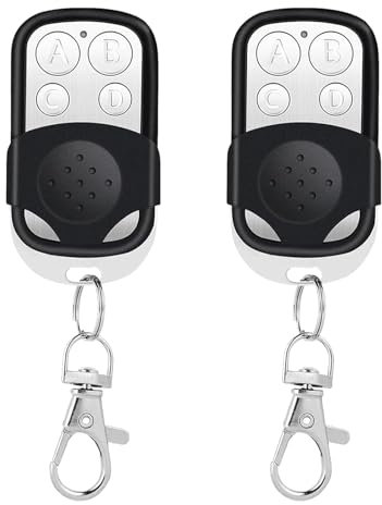 2 Pezzi Telecomando Cancello Universali, Telecomandi Universali Porta Garage 433.92 MHz, Compatibile con Cancelli Automatici e Porte, Telecomando Autoapprendente a 4 Tasti, per Automazione Domestica