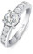 Amberta Verlobungsringe Sterling Silber 925 mit Zirkonia | Verlobungsringe Damen Silber | Ewigkeitsring Silber | Solitärring Silber Frauen: Ring Echt Silber 925 Damen Ringgrösse 60.2
