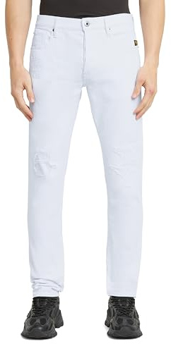 G-STAR Herren 3301 Slim Jeans, Weiß (Paper White gd Destroyed 51001-D552-H155), 32W / 32L