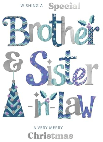Special Brother & Sister-in-Law Festive Joy Christmas Greeting Card XFCS010