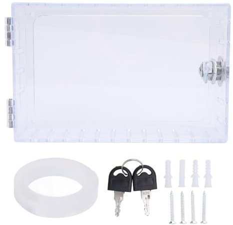 CHEOTIME Clear Thermostat Lock Box Cover with Key Thermostat Guard Fits Thermostats 6.1x3.95x2in Or Smaller